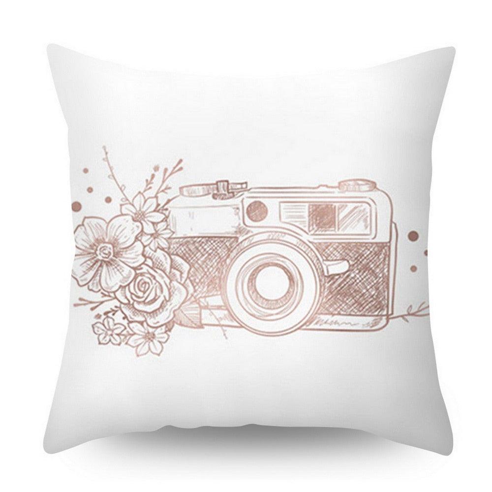 Nordic Botanical Throw Pillow Cover | Modern Geometric Floral Cushion Cover for Sofa & Bedroom