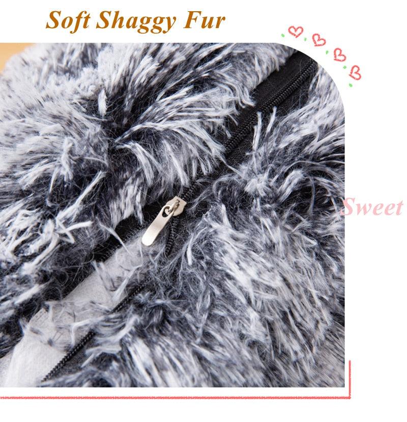 Soft Fur Plush Shaggy Fluffy Pillow Cover