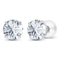 2CTW Created Moissanite Stud Earrings (G-VS) in Choice of 14K White Gold or Yellow Gold-0