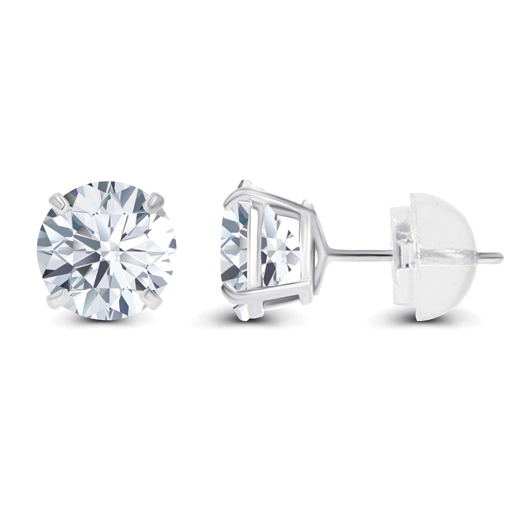 2CTW Created Moissanite Stud Earrings (G-VS) in Choice of 14K White Gold or Yellow Gold-1