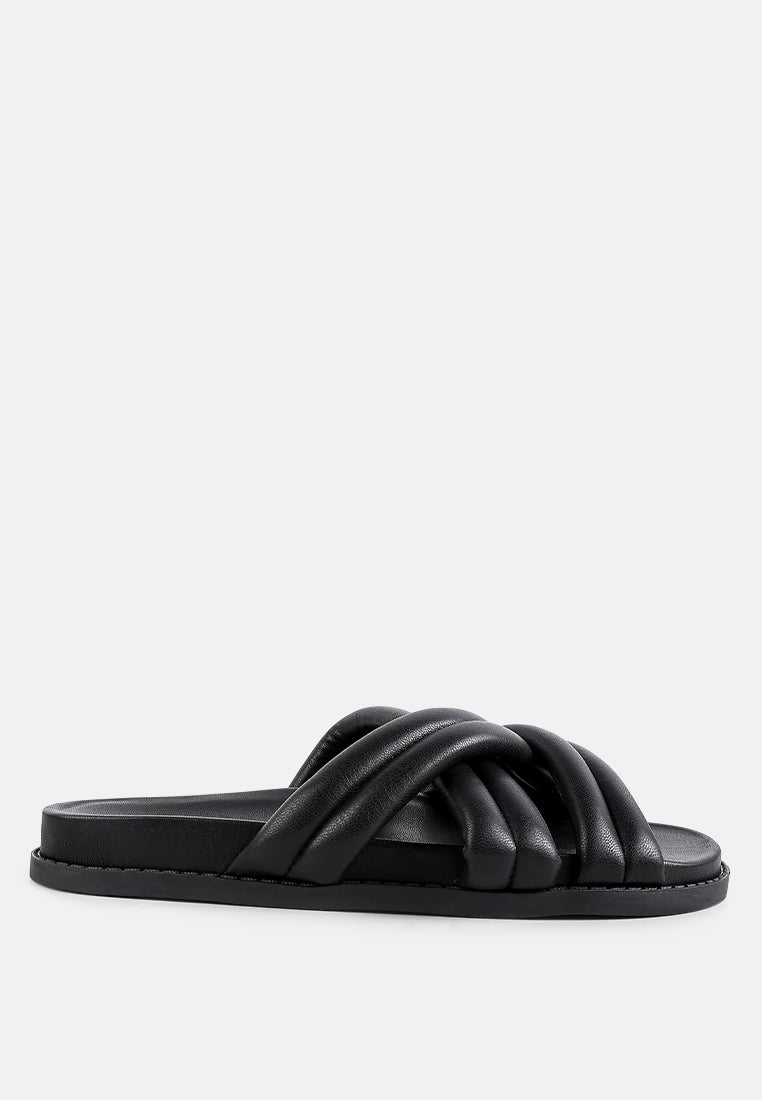 London Rag Tora Quilted Strap Slider Flats