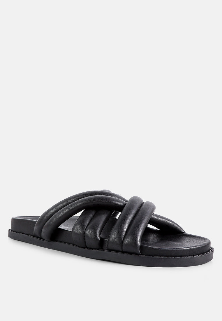 London Rag Tora Quilted Strap Slider Flats