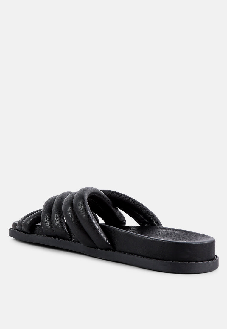 London Rag Tora Quilted Strap Slider Flats