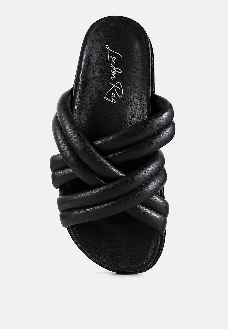 London Rag Tora Quilted Strap Slider Flats
