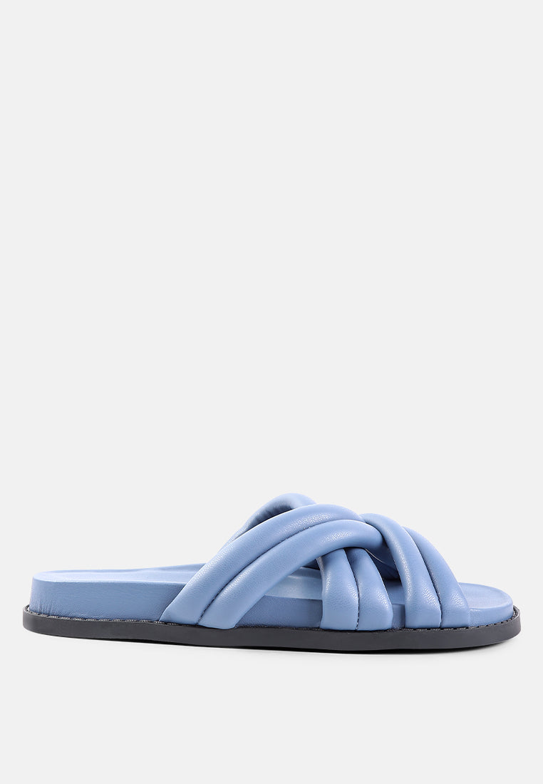 London Rag Tora Quilted Strap Slider Flats