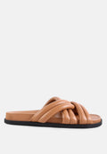 London Rag Tora Quilted Strap Slider Flats