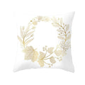 Tropical Leaf Throw Pillow Cover | Green & Gold Botanical Decorative Cushion Cover for Sofa, Couch & Bedroom