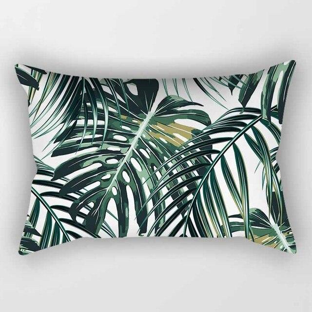 Tropical Botanical Throw Pillow Cover | Palm Leaf & Floral Accent Cushion for Living Room, Bedroom & Outdoor Spaces