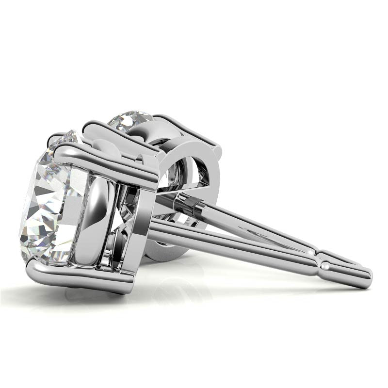 1 CTW Lab-Grown Diamond Stud Earrings - G/VS Clarity - 14k Gold Over Sterling Silver - White or Yellow Gold Option-2