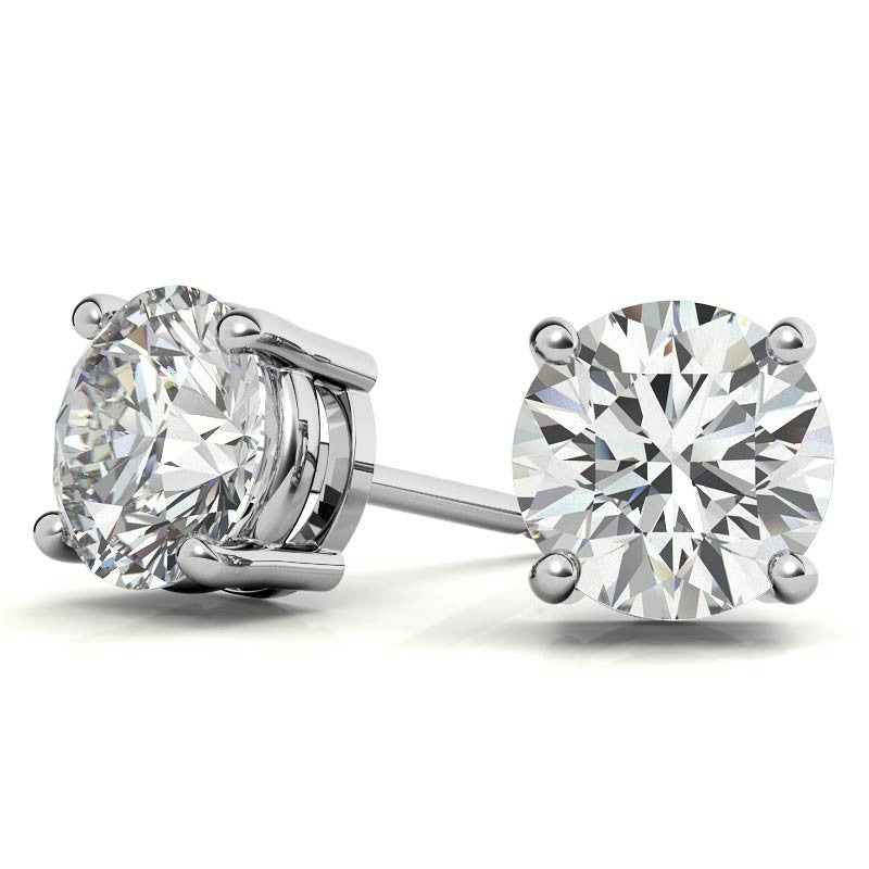 1 CTW Lab-Grown Diamond Stud Earrings - G/VS Clarity - 14k Gold Over Sterling Silver - White or Yellow Gold Option-0