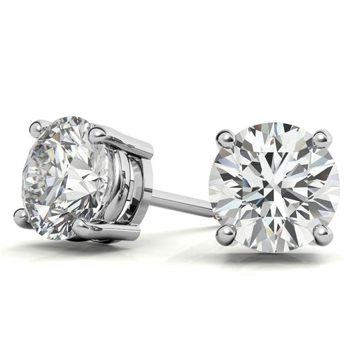 1 CTW Lab-Grown Diamond Stud Earrings - G/VS Clarity - 14k Gold Over Sterling Silver - White or Yellow Gold Option-0