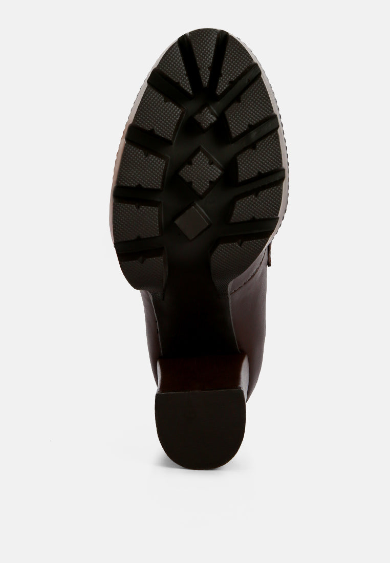 London Rag Y2K Chunky High Block Heeled Loafers